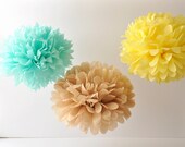 3 Piece Tissue Pom Pom Kit - Sun, Sand, Sea Il_170x135
