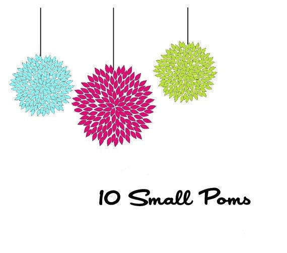 Tissue Pom Poms - Set of 10 Small - Pick Your Colors Il_170x135