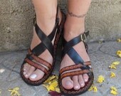 Cute Black And Brown Custom Handmade Leather Woman Sandals - Inspiration