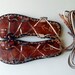 Lace Up  Flat  Sandals Greek Goddess Brown Leather With Flower Pattern Summer Sandals  - Glory