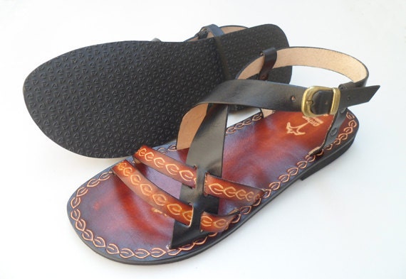 Cute Black And Brown Custom Handmade Leather Woman Sandals - Inspiration