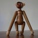 Kay Bojesen Style Monkey Danish Modern Mid Century Vintage Wooden Toy 1950s 50s