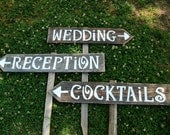Wedding Signs IN BRIDES MAGAZINE August 2012 Pg. 213 Hand painted on Reclaimed Wood Eco Wedding Decor. Rustic Wedding.