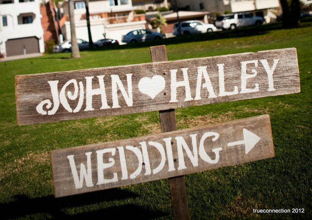 Hand Painted Wedding Signs LARGE FONT Wood Wedding Sign. Reception Decorations. Outdoor Wedding Decor
