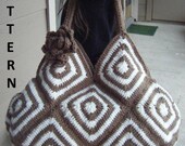 INSTANT DOWNLOAD Crochet Bicolor Tote Bag Pattern, optional flower (adult)