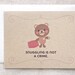 Funny Anniversary Card - Cute Kawaii, Brown Teddy Bear, Recycled Card - Snuggling