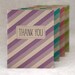 Recycled Thank You Cards, Set of 4 - Stripes in Purple, Coral, Teal, Green