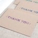 Typography Thank You Cards, Set of 6 - Blue, Purple, Teal - Recycled Eco Friendly
