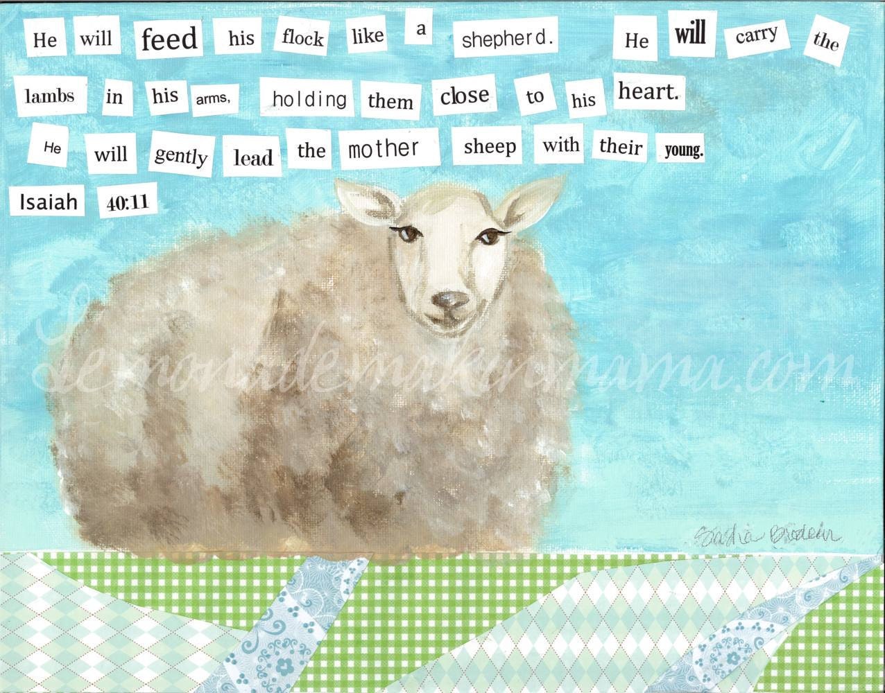 Sheep and Lambs art print