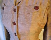 Vintage 40s Suit 1940s WW2 Woman's suit Brown Chocolate Swoop Embellishment  Women's Ladies Suit OOAK BR-13