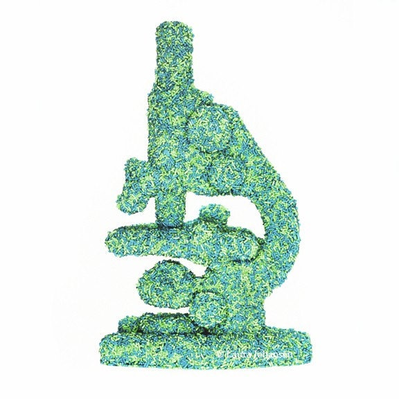 Microscope Sprinkles Candy Science Fine Art Photograph Lab 8x8 square or 8 x10 blue green