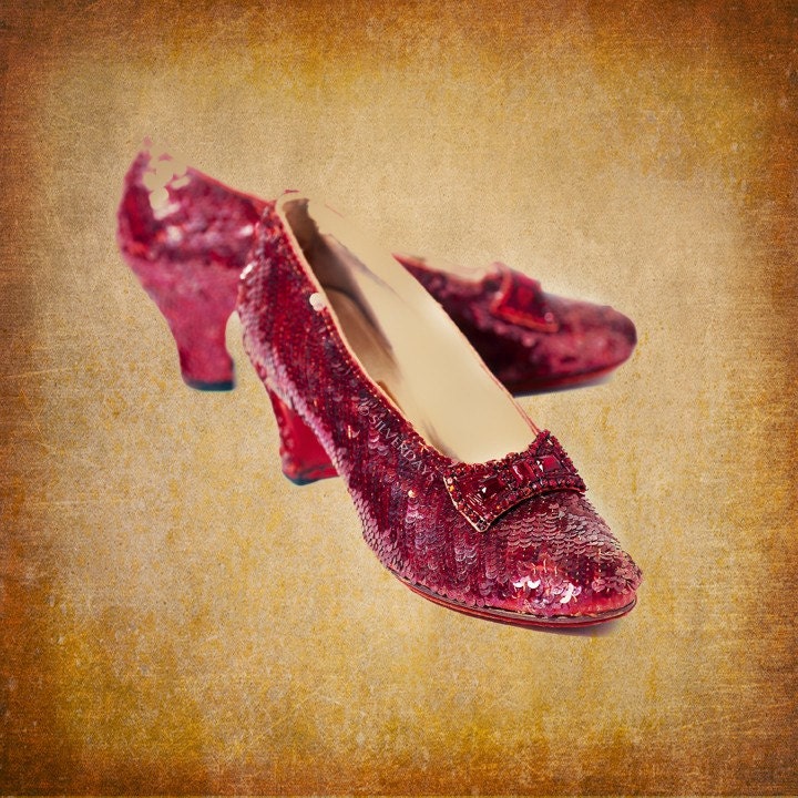 Ruby Slippers on Gold Original Film Prop Wizard of Oz Fine Art Photograph Square 8 x 8