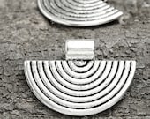 50pcs Tibetan silver semi-circle Charms 25x17.5mm TS1240