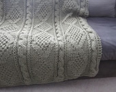 Ready-Made Knit Afghan---------------- Exquisite in Taupe