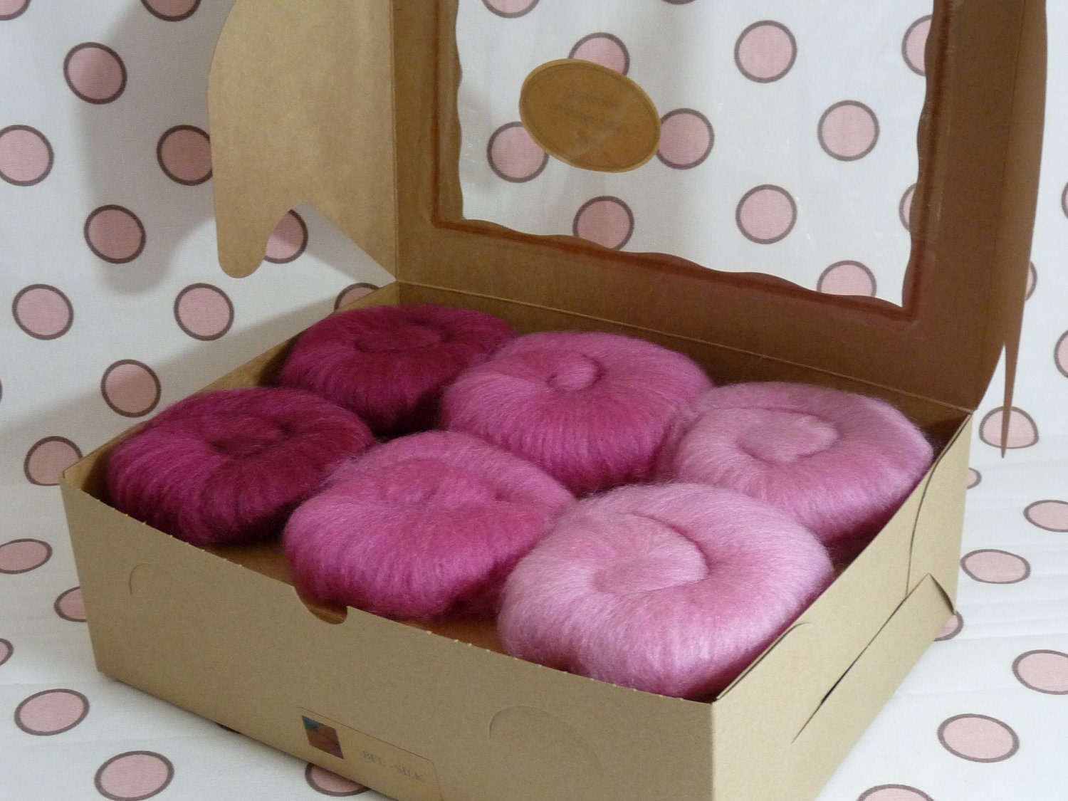 Spinning Fiber batts BFL & Silk - 6 ounces - Gradient Roses