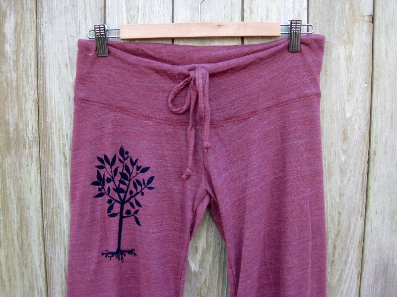 little seedling Tree Long Yoga Pants in Berry, S,M,L,XL