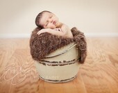 Newborn Baby Blanket Perfect Photo Prop Fuzzy Brown