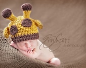 Baby Giraffe Hat Crochet Perfect Newborn Photo Prop Halloween Costume