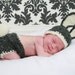 Baby Bunny Hat and Diaper Cover Set-Newborn Easter or Halloween Photo Prop
