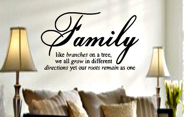 Family like branches on a tree vinyl quote wall lettering decal