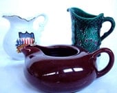 Vintage creamer pitcher folk farmhouse americana