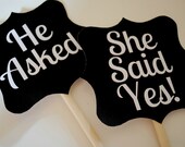 He asked she said yes engagement photo props