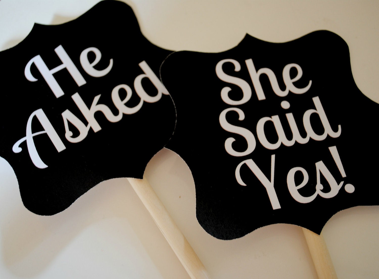 He asked she said yes engagement photo props Il_570xn