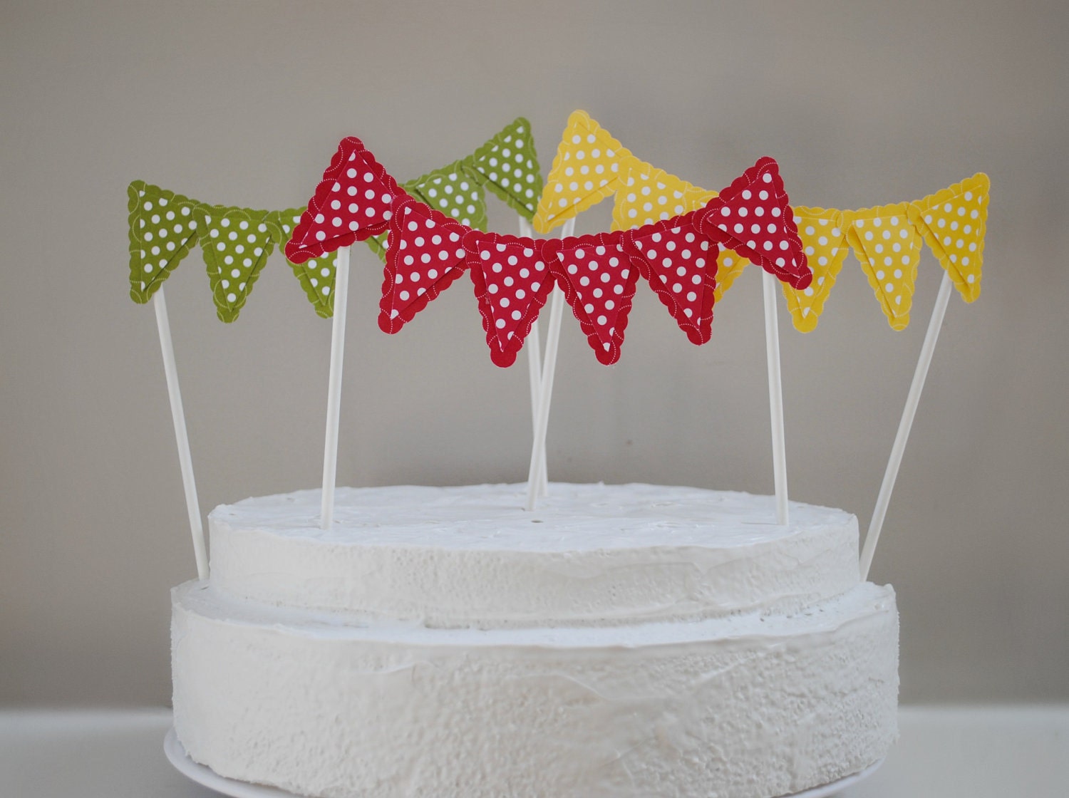 Cake topper bunting set of three custom colors