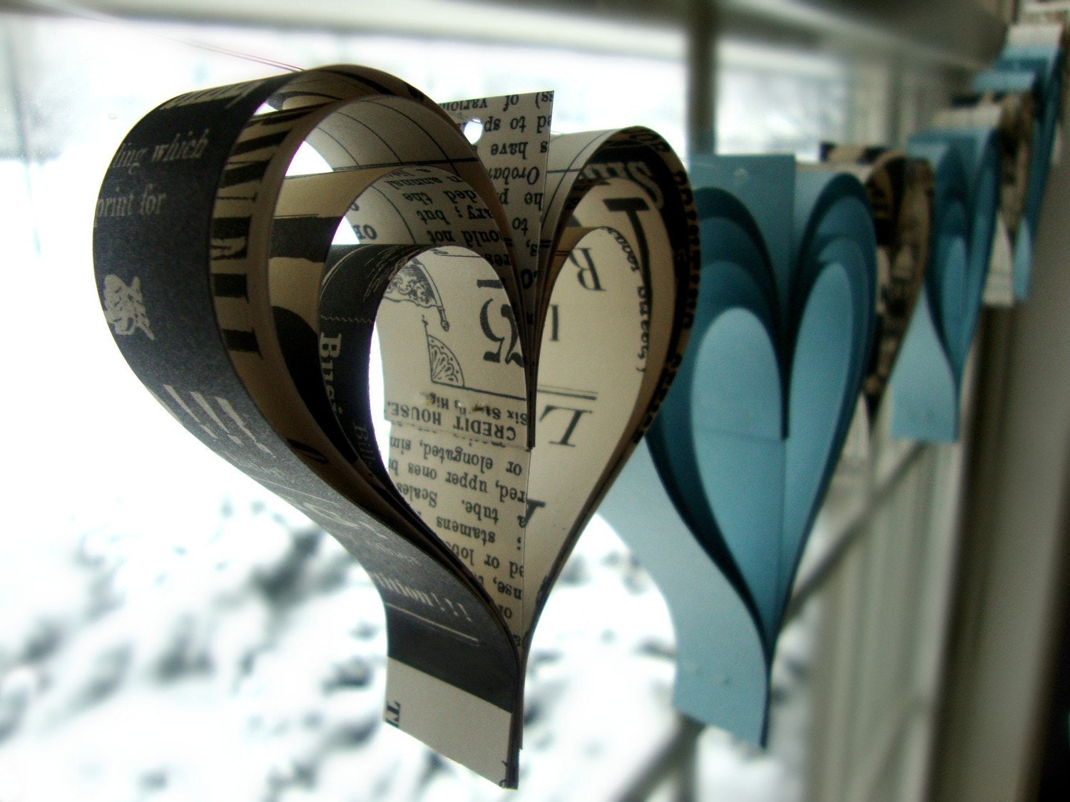 Breakfast at Tiffanys love paperie  a garland of hand cut hearts