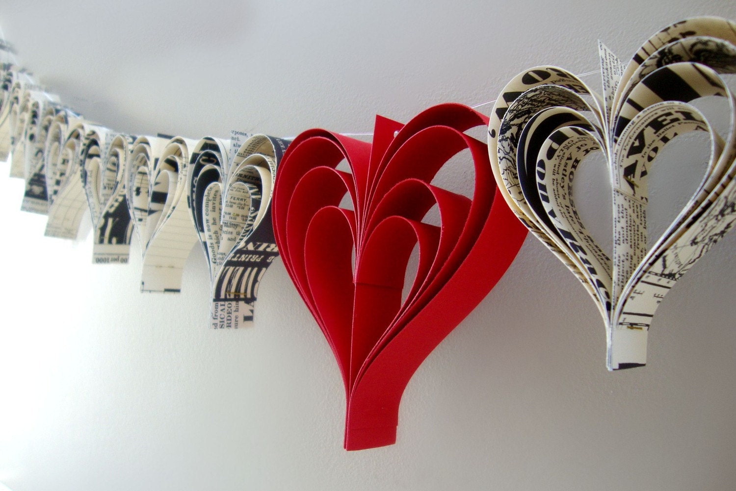 Heart garland banner