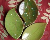 Large Leaf  Ceramic Madge Dish, bowl, catchall, jewelry, ring holder, nature decor, soap dish, candle holder, teabag holder, spoon rest.