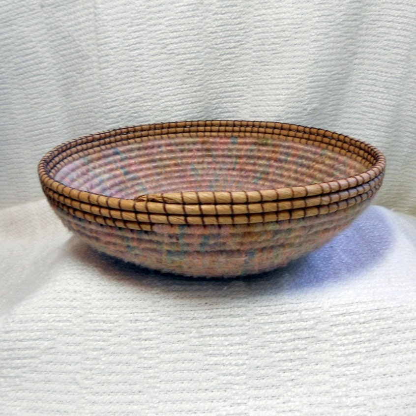 E161 Coiled Basket - Closed Coiled Technique with Open Coiled Rim