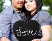 TWO Large Chalkboard Heart Signs- Photography Props