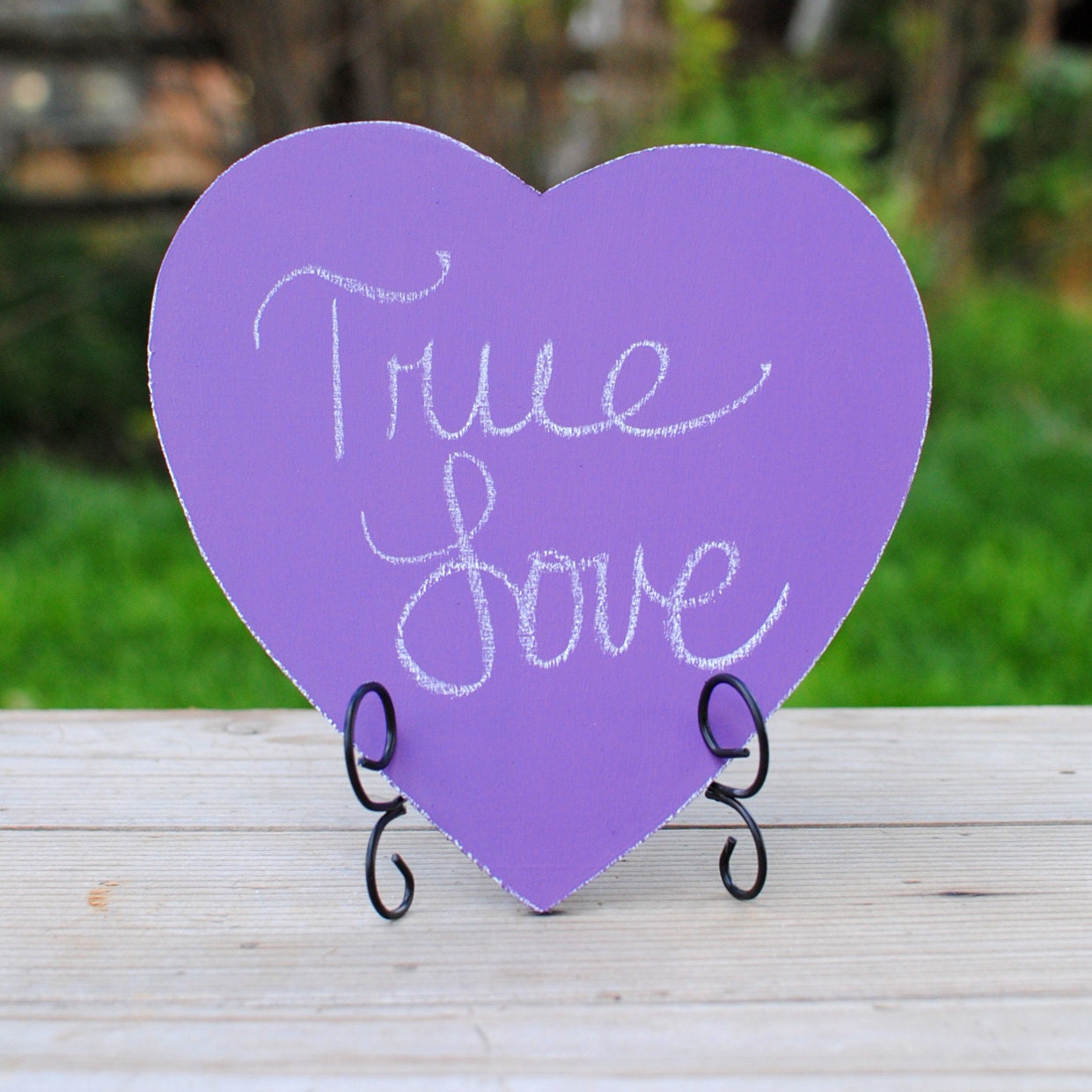 Large Chalkboard Heart Sign- in Purple- Ready to Ship