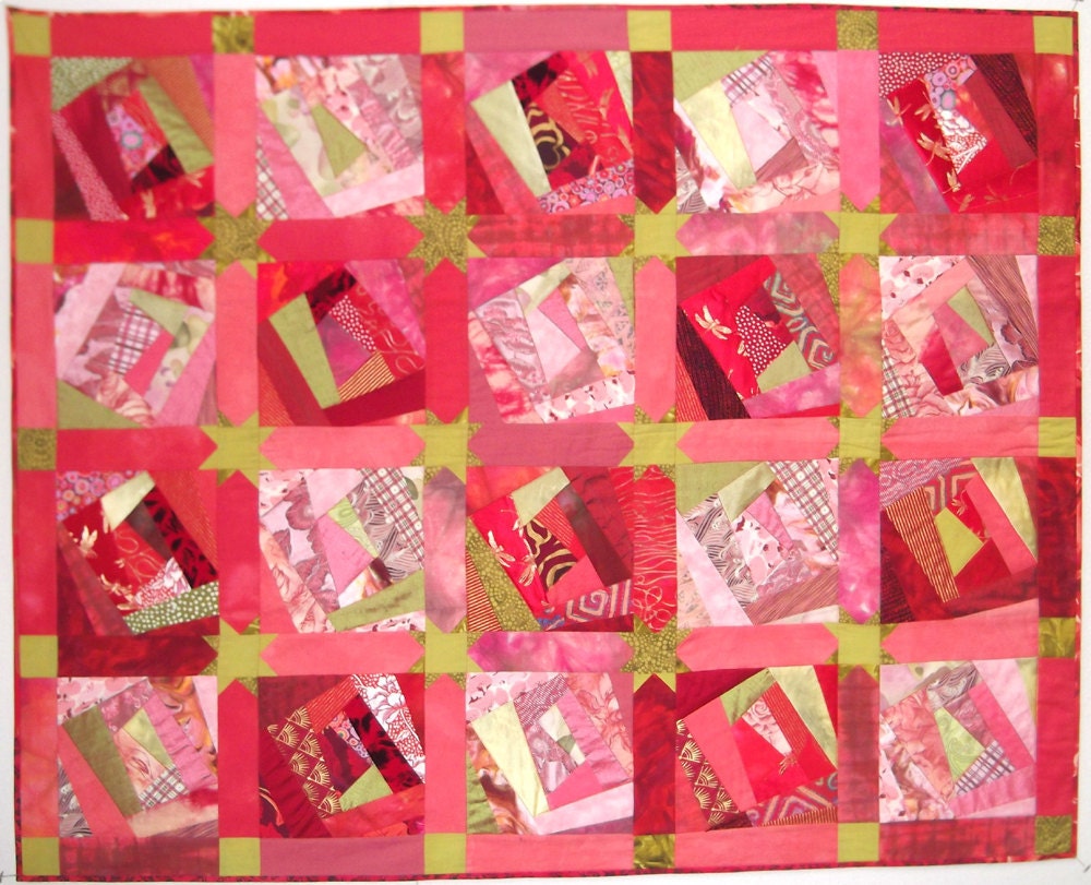 Very Red Lap Crazy Quilt