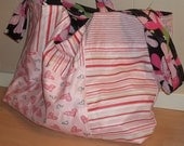 Pink and Blue Reversible Market Tote or Diaper Bag