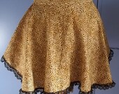 Flirty Leopard Womans Half Apron with Black Lace