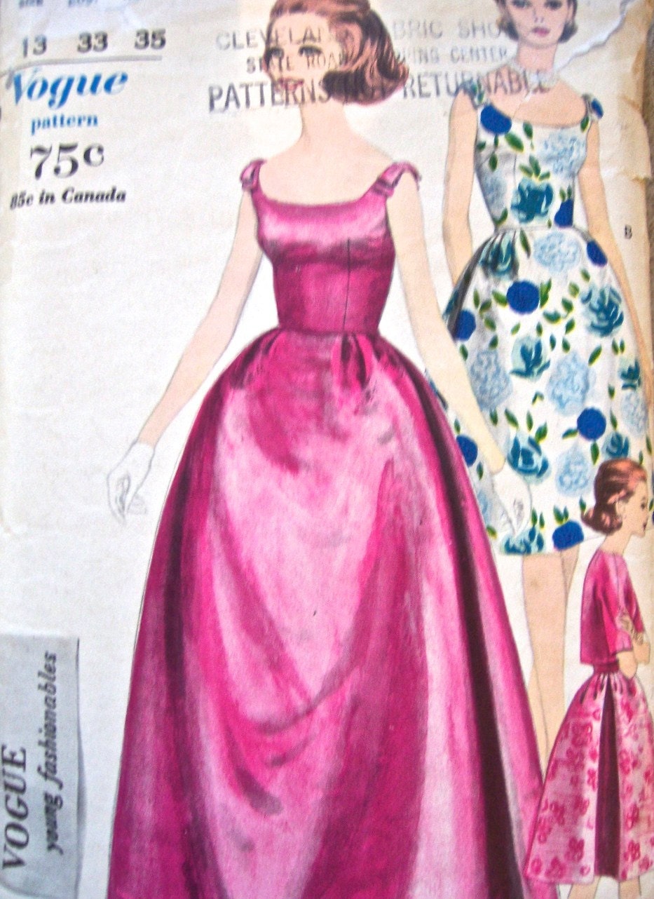 Vintage1960s Vogue Young Fashionables Junior Miss Evening/cocktail Dress