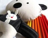 Teddy bear rag doll toy bear softie bear plushie soft bear soft toy rabbit bunny dark chocolate brown beige 25 cm 9.8"