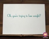 Weight Loss "Support" Note Card