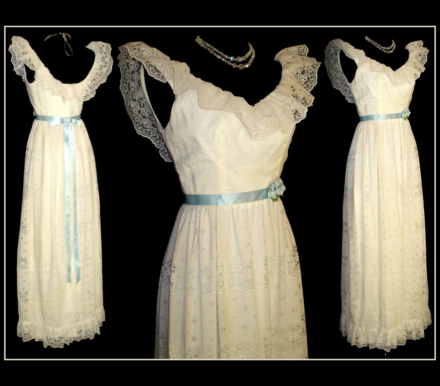 Vintage 1950s Dress Gown Formal Wedding Femme Fatale Mad Men Garden Party Prom Pinup Bombshell Cupcake Rockabilly