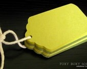 Tags: Chartreuse & Dark Green - set of 24