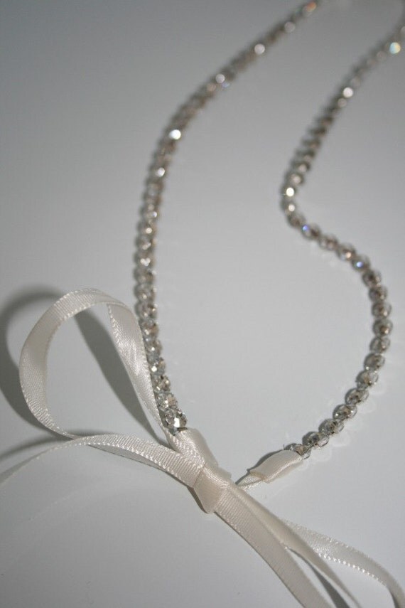 Rhinestone Headband, bridal, wedding headband, bridal headband, bridal headpiece, ribbon, accessories, wedding, hair accessory