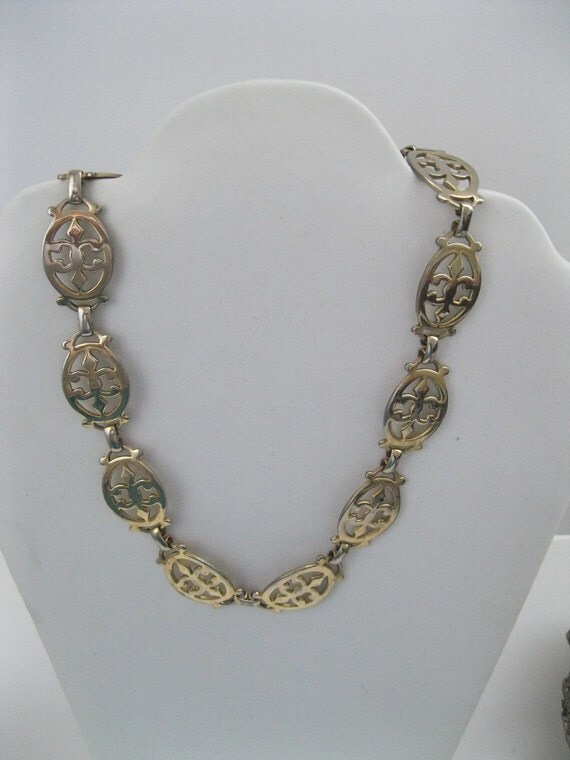 Gold Tone Choker Necklace Marino Vintage