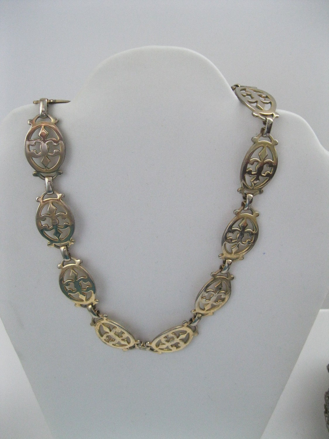 Gold Tone Choker Necklace Marino Vintage