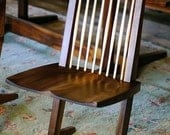 Custom made-to-order modern black walnut dining chair