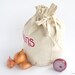 ONIONS: Handmade reusable eco friendly farmers market tote. Hemp organic cotton fabric cloth bag. Cute kitchen storage. Medium Size 4.