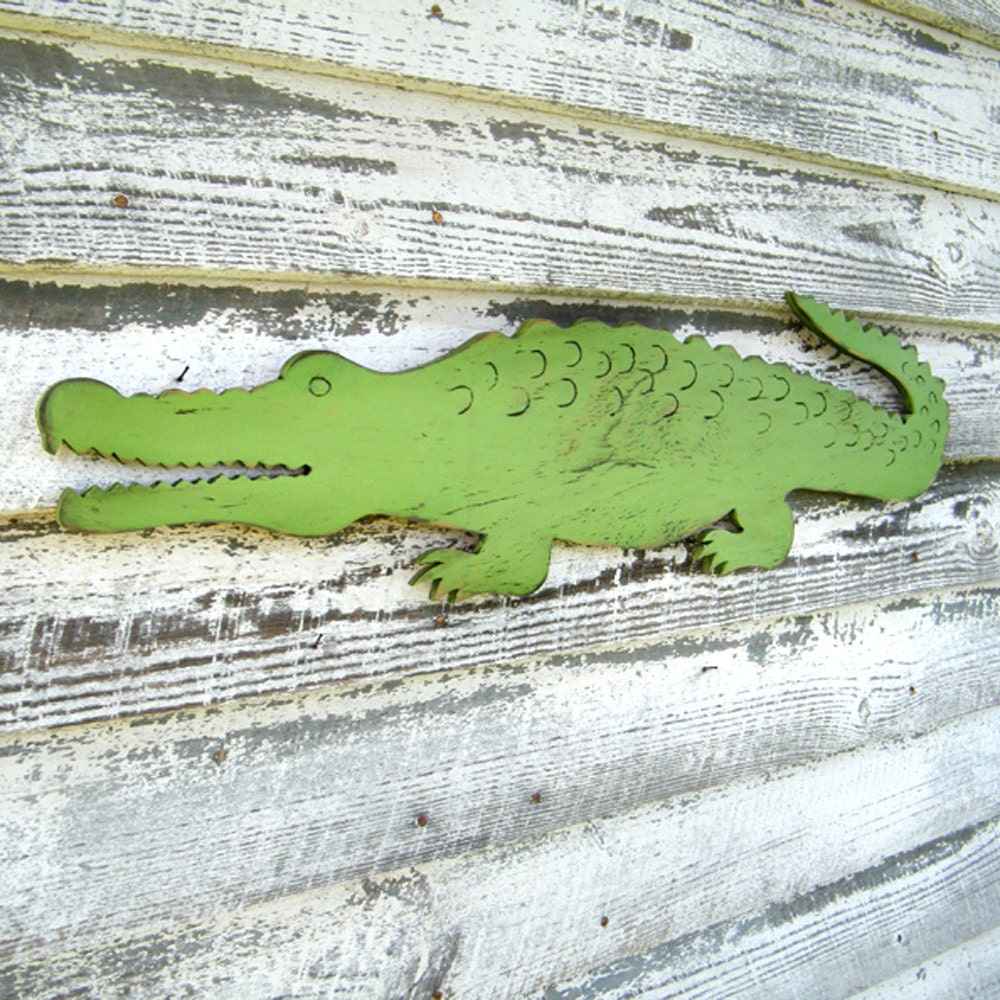 Gator Alligator Large Scale Preppy Wall Decor Zoo Jungle Wall Art Florida Alligator Nursery