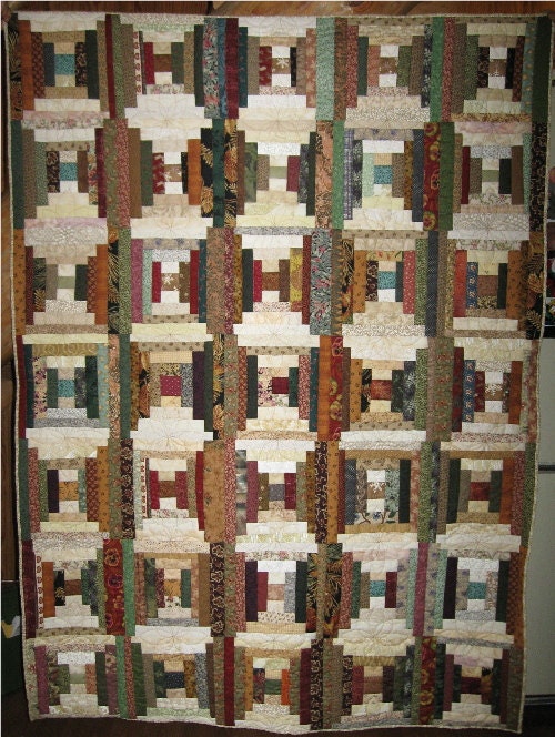 Courthouse Steps  Wall Hanging Art Patchwork Quilt