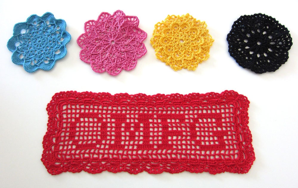 Red OMFG Doily